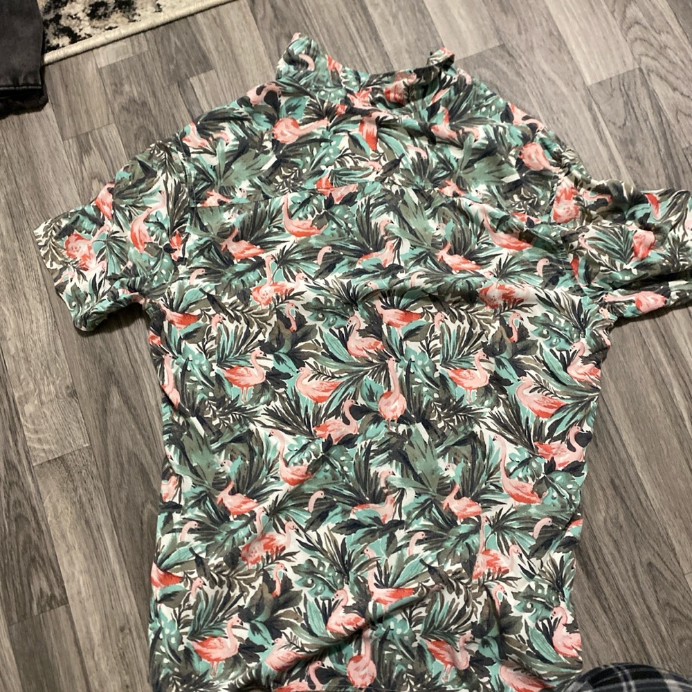 Goodfellow & Co Green and Pink Casual Button Down Shirt
